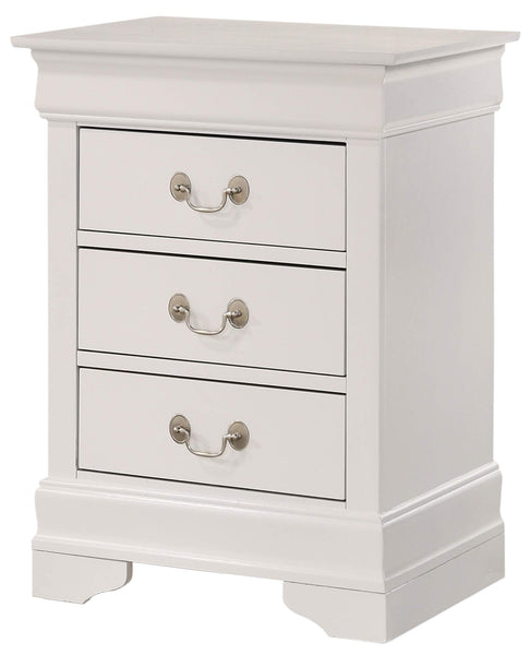 Glory Furniture 3 Drawer Nightstand, 29"H X 21"W X 16"D, White