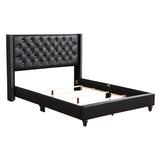 Glory Furniture Julie Velvet Upholstered Queen Bed in Black