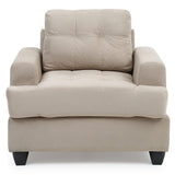 Glory Furniture Sandridge Microsuede Chair in Vanilla