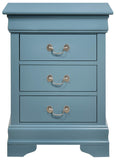 Glory Furniture 3 Drawer Nightstand, 29"H X 21"W X 16"D, Teal