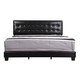 Glory Furniture Caldwell Faux Leather Panel Queen Bed in Black