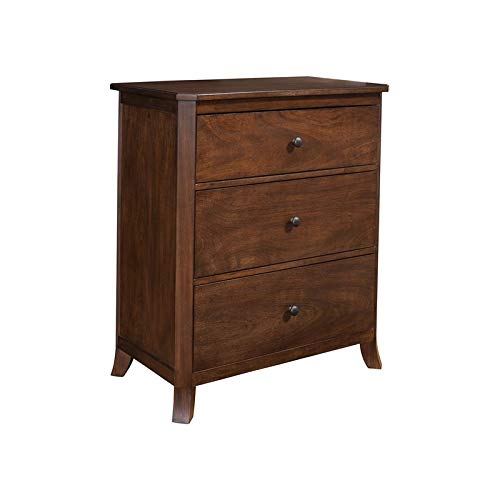 Alpine Furniture 977-04 Baker 3 Drawer Small Chest in Mahogany Finish, 32 x 18 x 36, Brown