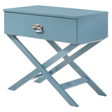 Glory Furniture Xavier 1 Drawer Nightstand in Teal