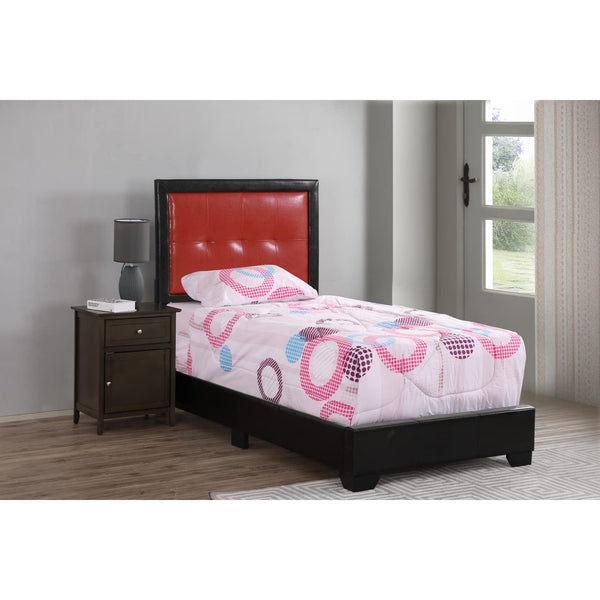Glory Furniture Panello Faux Leather Upholstered Twin Bed in Black