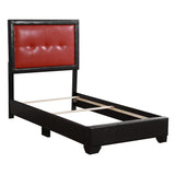 Glory Furniture Panello Faux Leather Upholstered Twin Bed in Black