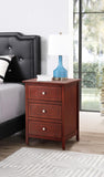 Glory Furniture Daniel 3 Drawer Nightstand in Cherry