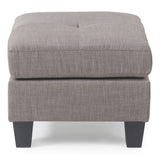 Glory Furniture Twill Tufted Ottoman Light Grey Ottoman Included
