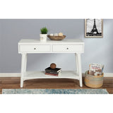 Alpine Furniture Flynn Wood Console Table with 2 Drawers in White