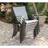 Hanover Foxhill 3-Piece Grade Bistro Set Commercial Outdoor Furniture, Gray/Gunmetal