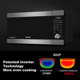 Galanz Microwave Oven ExpressWave with Patented Inverter Technology, Sensor Cook & Sensor Reheat, 10 Variable Power Levels, Express Cooking Knob, 1100W 1.3 Cu Ft Stainless Steel GEWWD13S1SV11