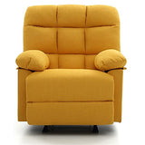 Glory Furniture Cindy Twill Fabric Rocker Recliner in Yellow