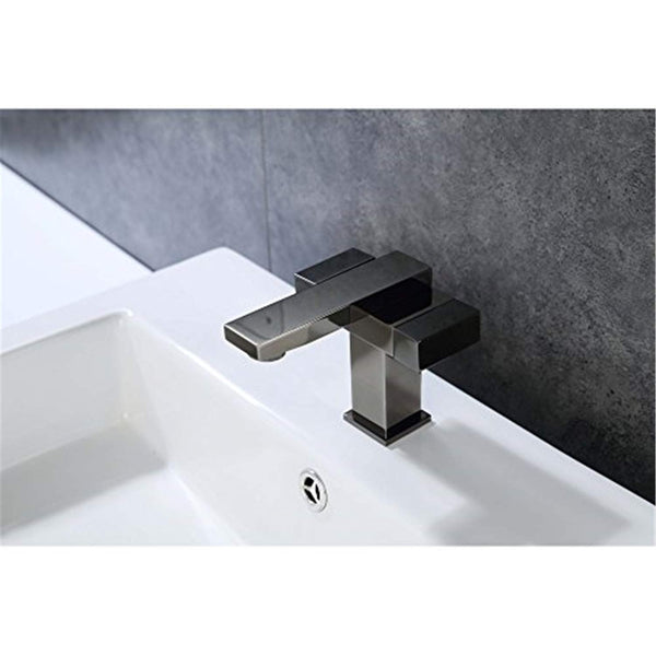 Legion Furniture UPC Faucet with Drain-Glossy Black Brass/Glossy Black