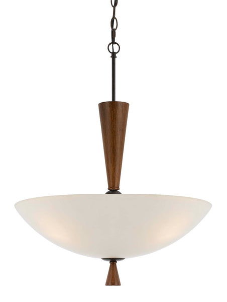 Cal Lighting FX-3528/1P Transitional Two Light Pendant from Verona Collection in Bronze/Dark Finish, 20.00 inches