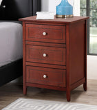 Glory Furniture Daniel 3 Drawer Nightstand in Cherry