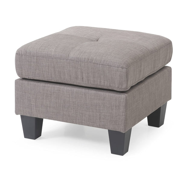 Glory Furniture Twill Tufted Ottoman Light Grey Ottoman Included