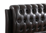 Glory Furniture Marilla Faux Leather Upholstered Twin Bed in Dark Brown