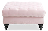 Glory Furniture Nola , Pink Ottoman, 19"H X 35"W X 35"D,