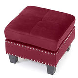 Glory Furniture Nailer G312-O Ottoman, Burgundy