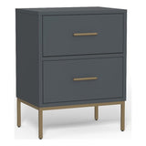 Alpine Furniture Madelyn Two Drawer Nightstand in Slate Gray