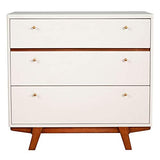 Alpine Furniture Dakota Chest, 36 x 18 x 34, White with Acorn Accents