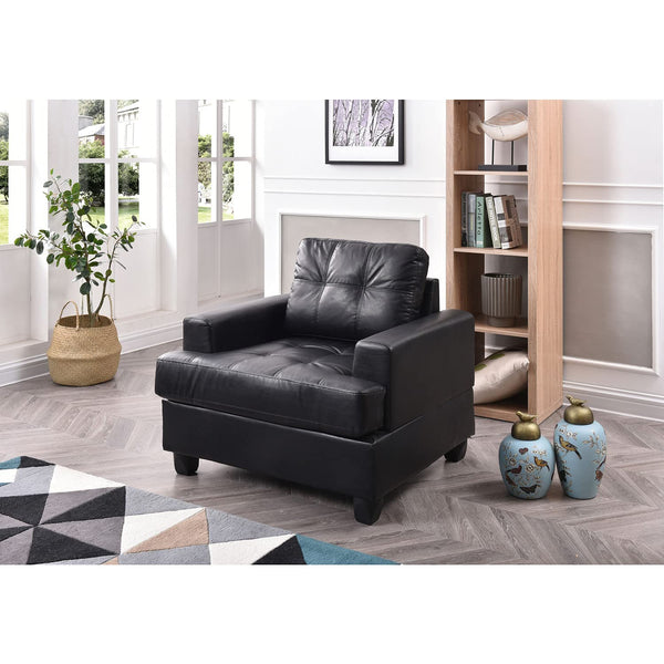 Glory Furniture Sandridge Faux Leather Chair in Black