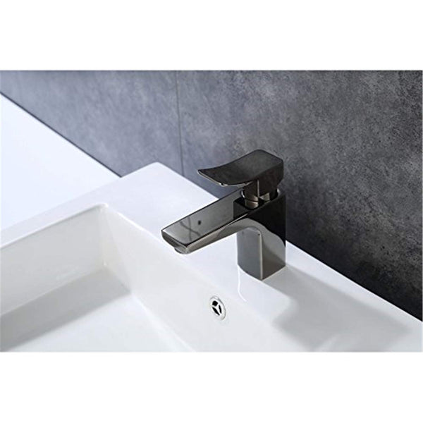 Legion Furniture UPC Faucet with Drain-Glossy Black Glossy Black/Brass