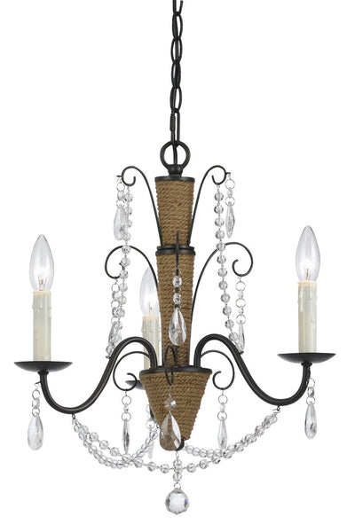 Cal Lighting FX-3592-3 Transitional Three Light Chandelier from Antigo Collection in Bronze/Dark Finish, 19.00 inches