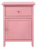 Glory Furniture 1 Drawer /1 Door Nightstand, Pink