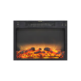 Cambridge Indoor Electric Fireplace Insert with Faux Charred Log Display with Remote Control | Heating for Living Room, Dining Room up to 210 Sq.Ft. (23'' x 17.1'' x 5''), Black (CAMINS2318-2LOG)