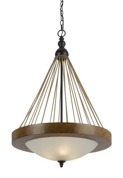 Cal Lighting FX-3563/1P Transitional Three Light Pendant from Monticello Collection in Bronze/Dark Finish, 21.00 inches