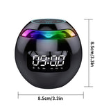 Bluetooth 5.0 Speaker with LED Digital Alarm Clock Music Player Wireless Ball Shape Clock Speaker