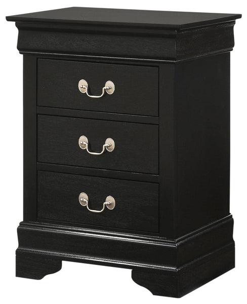 Glory Furniture 3 Drawer Nightstand, 29"H X 21"W X 16"D, Black