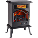 LifeSmart Topside 3-Quartz Infrared Stove Heater with Remote Control and Timer | Adjustable Realistic Flame | Cool Touch Exterior Cabinet | HT1288