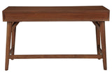 Alpine Furniture Flynn Large Wood 3 Drawer Desk in Acorn (Brown)