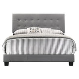 Glory Furniture Caldwell Faux Leather Panel Full Bed in Light Gray