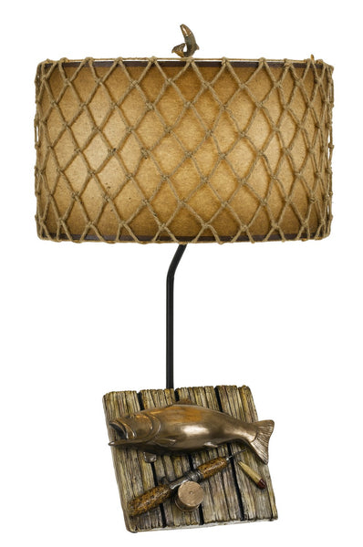 Cal Lighting BO-2664TB Animals/Insects One Light Table Lamp from Fishing Collection in Bronze / Dark Finish, 12.00 inches