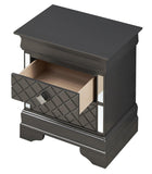 Glory Furniture Verona G6702-N Nightstand, Metalic Charcoal