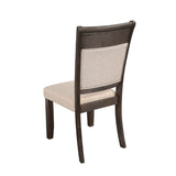 Alpine Furniture Brayden Wooden Upholstered Set of 2 Dining Side Chairs in Espresso