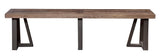 Alpine Furniture Prairie Bench, 75" W x 14" D x 18" H, Reclaimed Natural and Black Finish