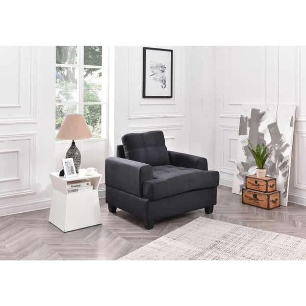 Glory Furniture Sandridge Microsuede Chair in Black