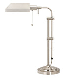 Cal 26" Height Metal Table Lamp in Brushed Steel Metal/Rectangular/Brushed Steel/Brushed Steel/60W/PHARMACY