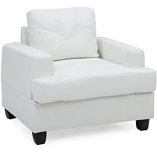 Glory Furniture Sandridge Faux Leather Chair in White