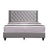 Glory Furniture Julie Faux Leather Upholstered Full Bed in Light Gray