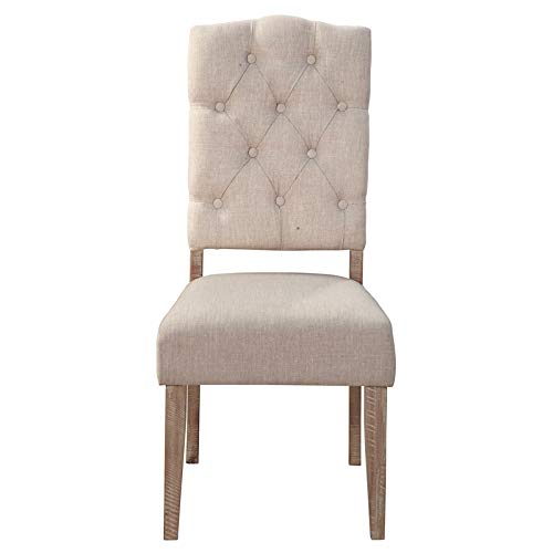 Alpine Furniture Newberry Set of 2 Parson Chairs in Weathered Natural (Brown)