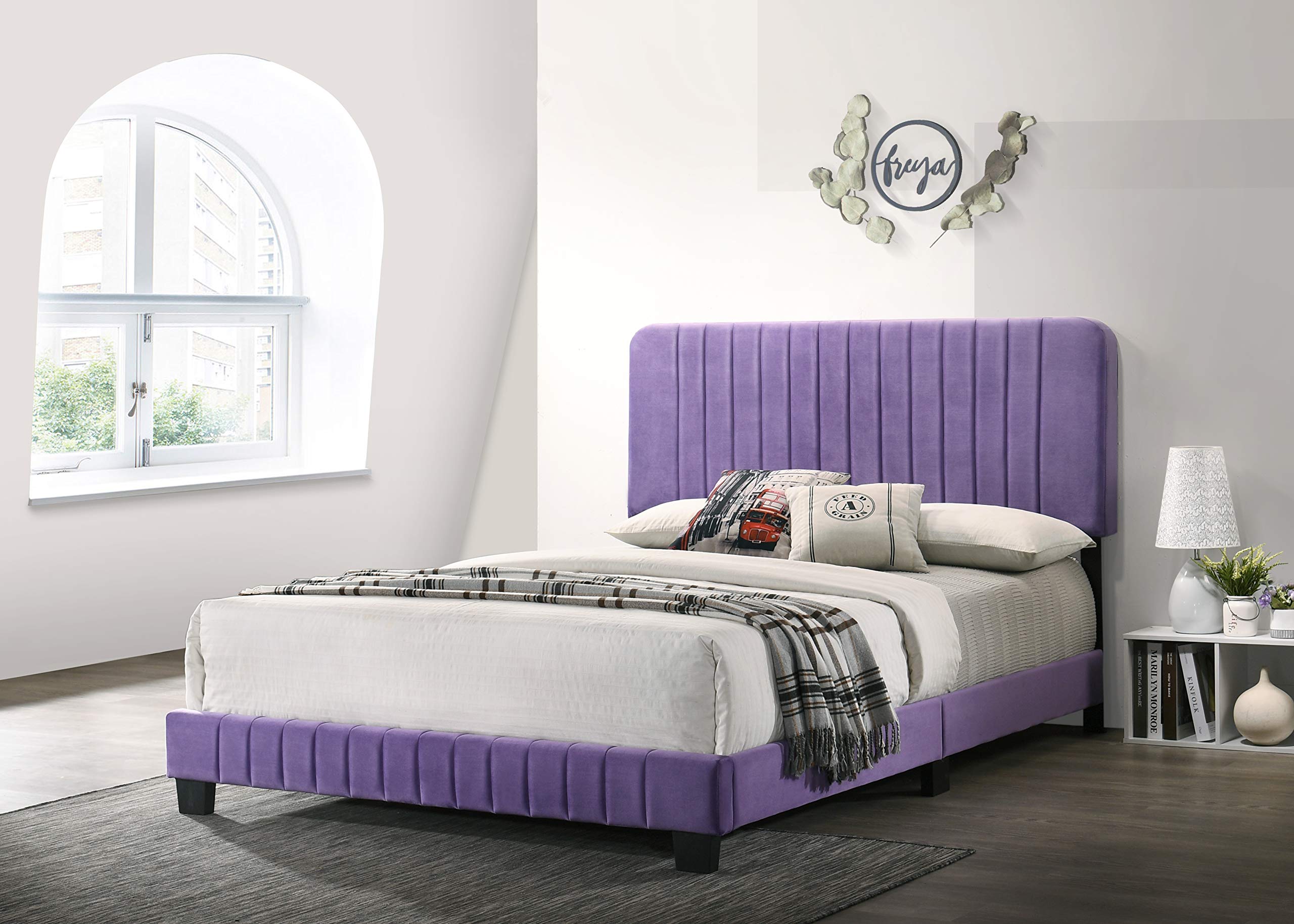 Glory Furniture Lodi , Purple FULL BED, 48"H X 59"W X 81"D,