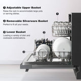 Galanz GLDW09TS2A5A Built in Dishwasher, 9 Place Setting, 18 Inch, 6 Cycles, 3 Options, Stainless Steel