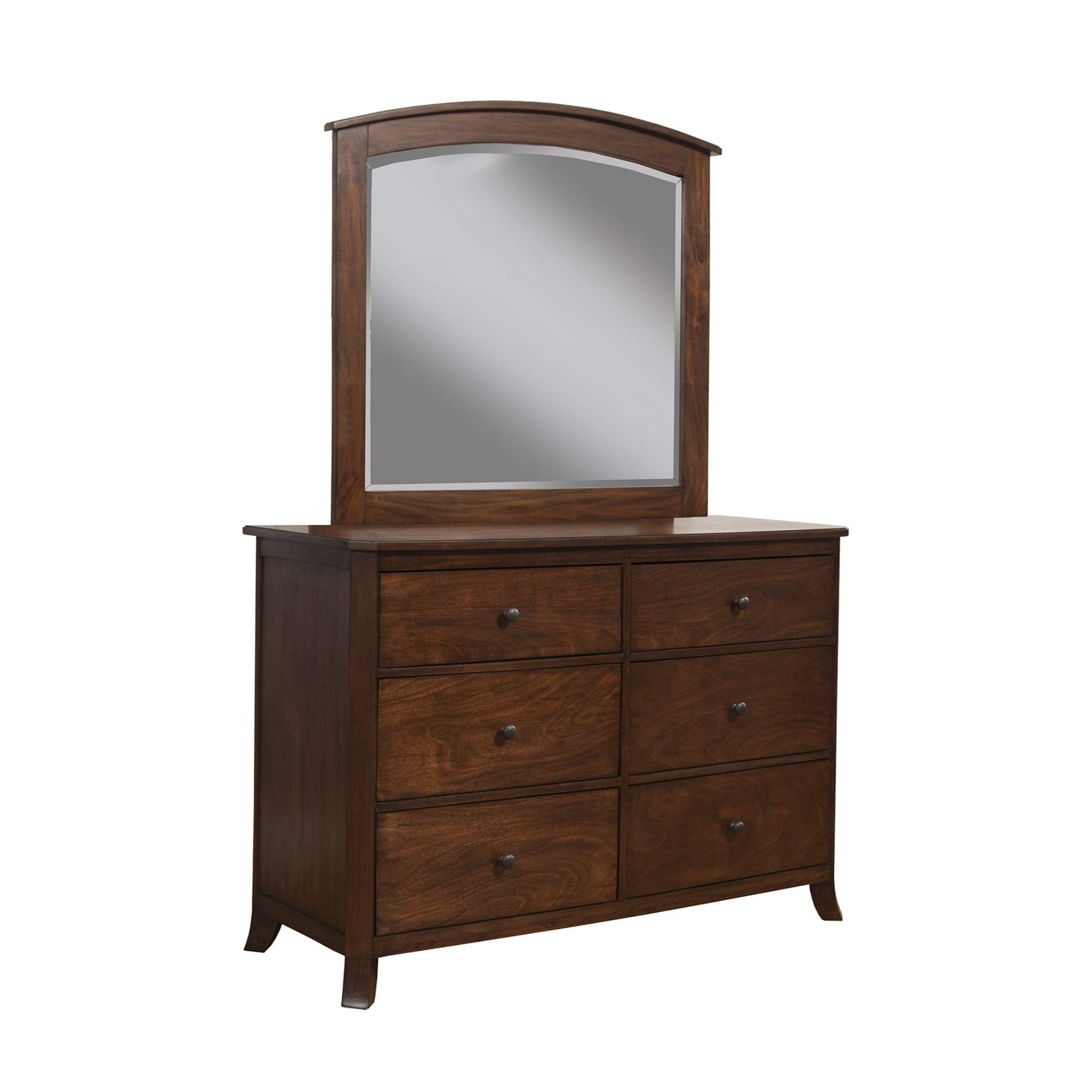 Alpine Furniture Baker Wood Bedroom Dresser Mirror in Mahogany (Brown)