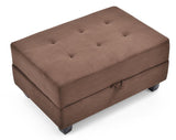 Glory Furniture Living Room Ottoman Chocolate Suede