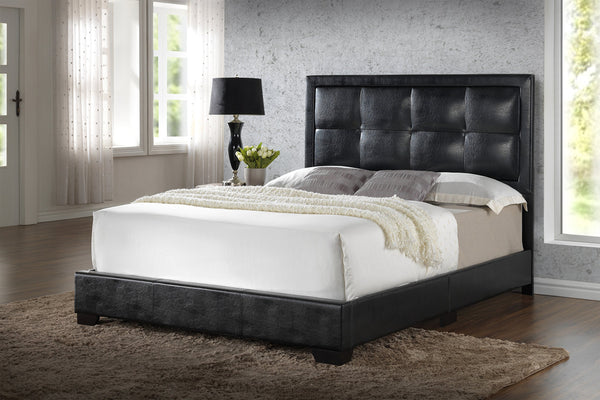 Glory Furniture Panello Faux Leather Upholstered Queen Bed in Black
