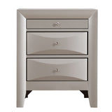 Glory Furniture Marilla 3-Drawer and Wood Nightstand Silver Painted